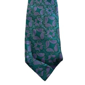 Ted‎ Baker London Men's Silk Paisley Tie Teal Purple Formal Necktie Preppy